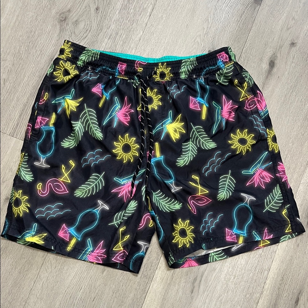No Boundaries Black and Teal Swim Shorts